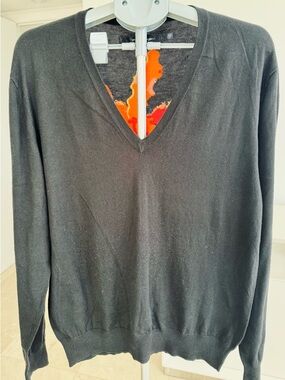Emanuel Ungaro Black Sweater with Orange Appliqué, Unisex